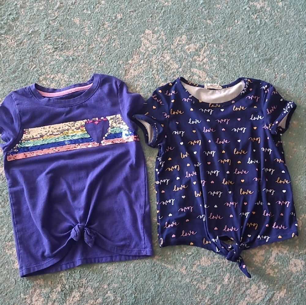 Cat & Jack Purple and Blue Short Sleeve Tees